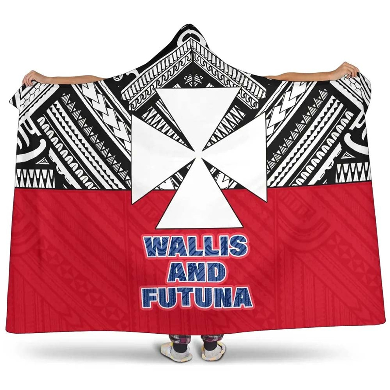 Wallis And Futuna Hooded Blanket - Polynesian Design 1