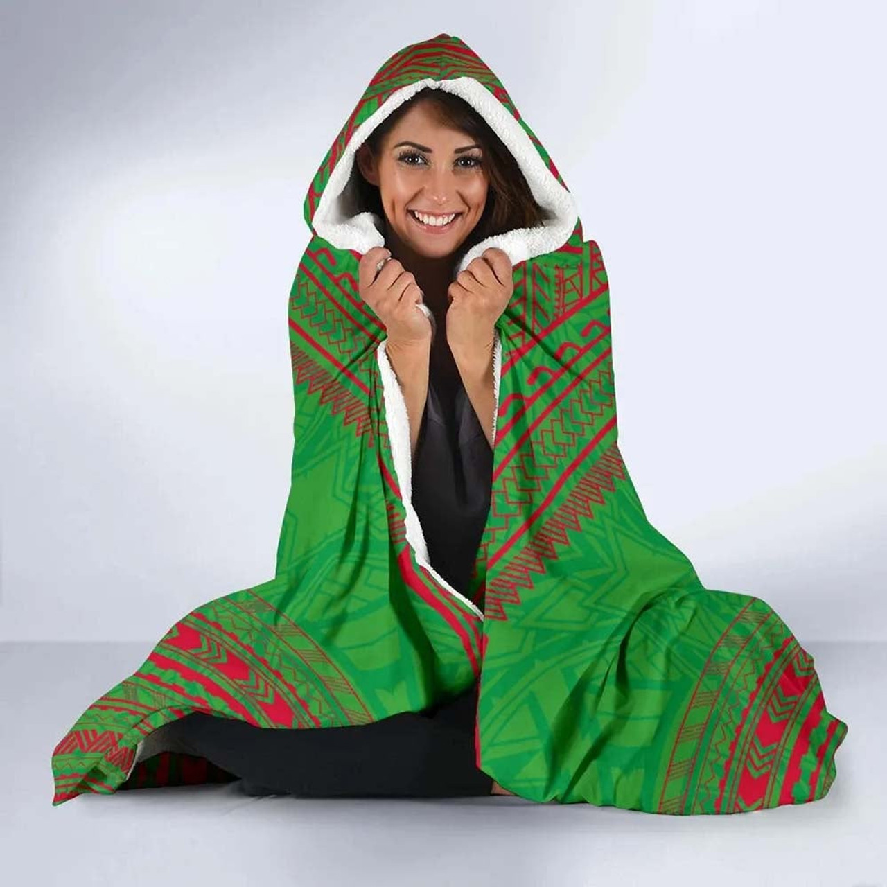 Vanuatu Flag Polynesian Chief Hooded Blanket 3