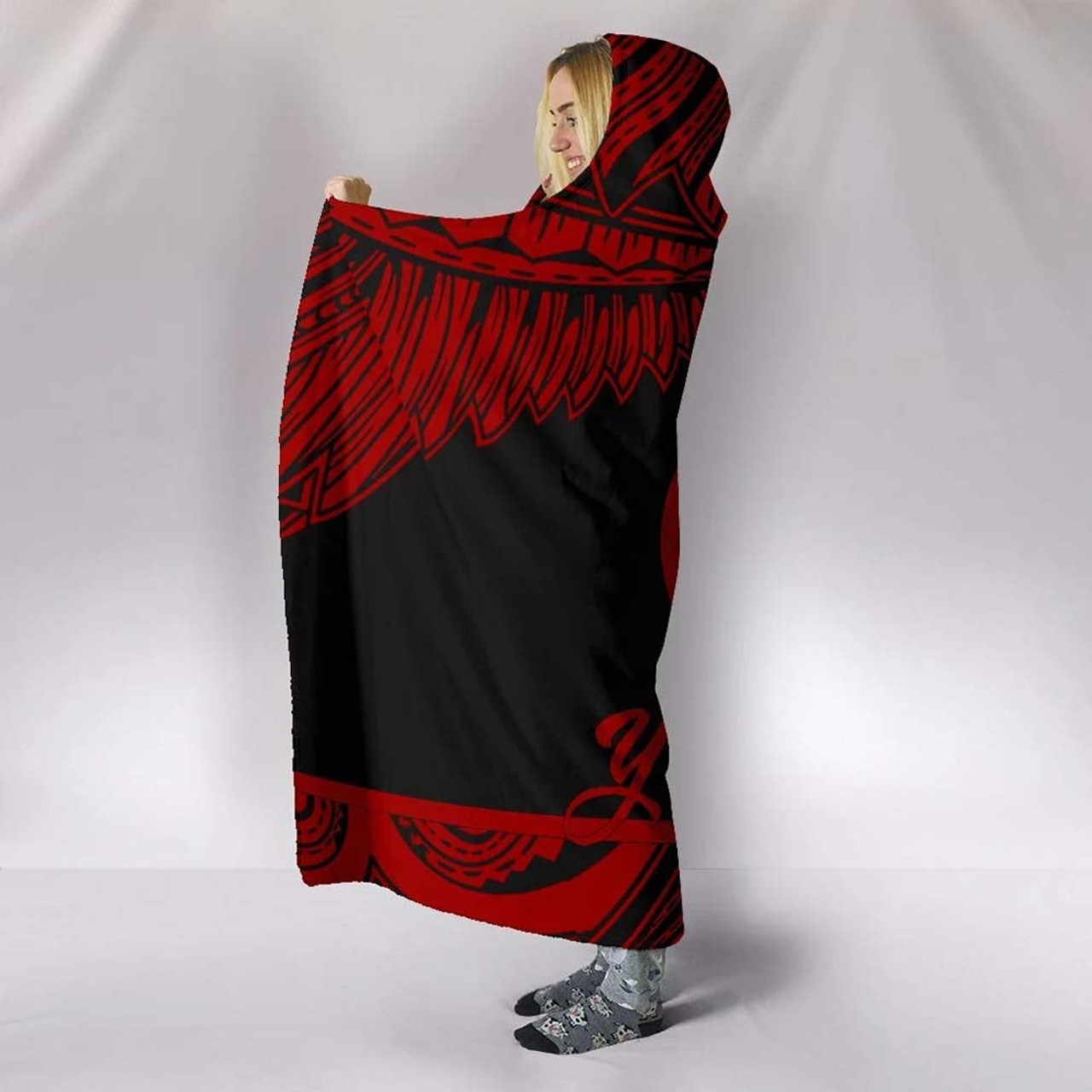 Hawaii Polynesian Custom Personalised Hooded Blanket - Hawaii Pride Red Version 4