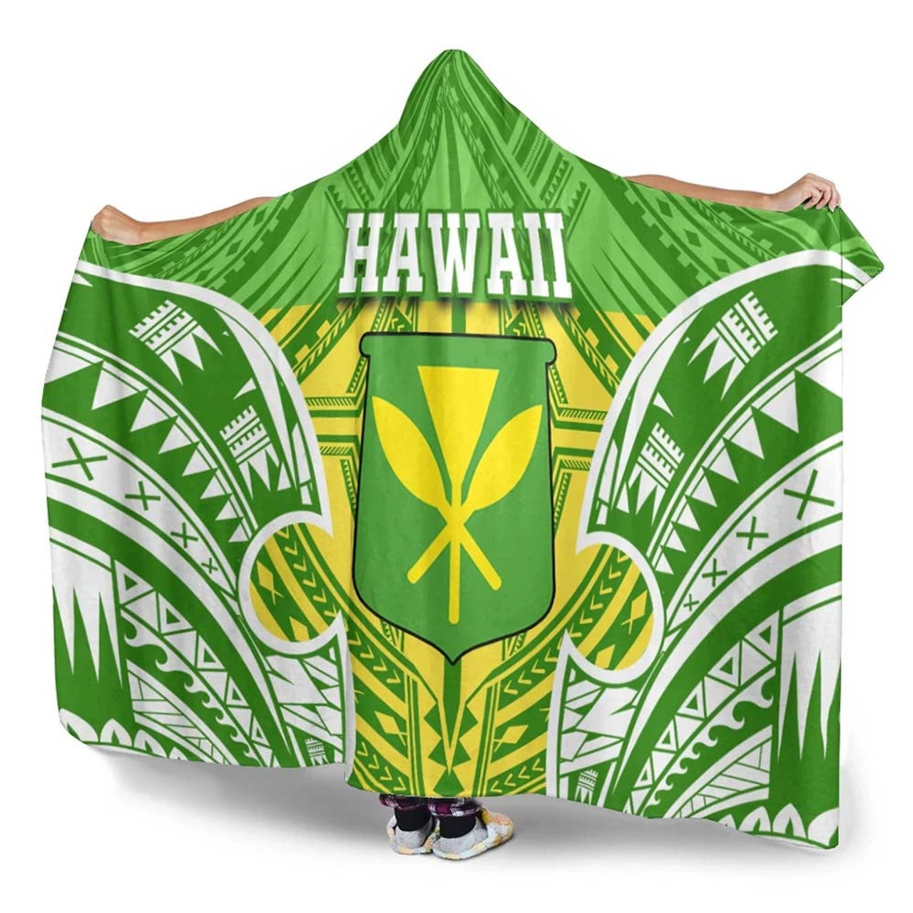 Hawaii Polynesian Hooded Blanket - Hawaiian Pattern With Seal 3