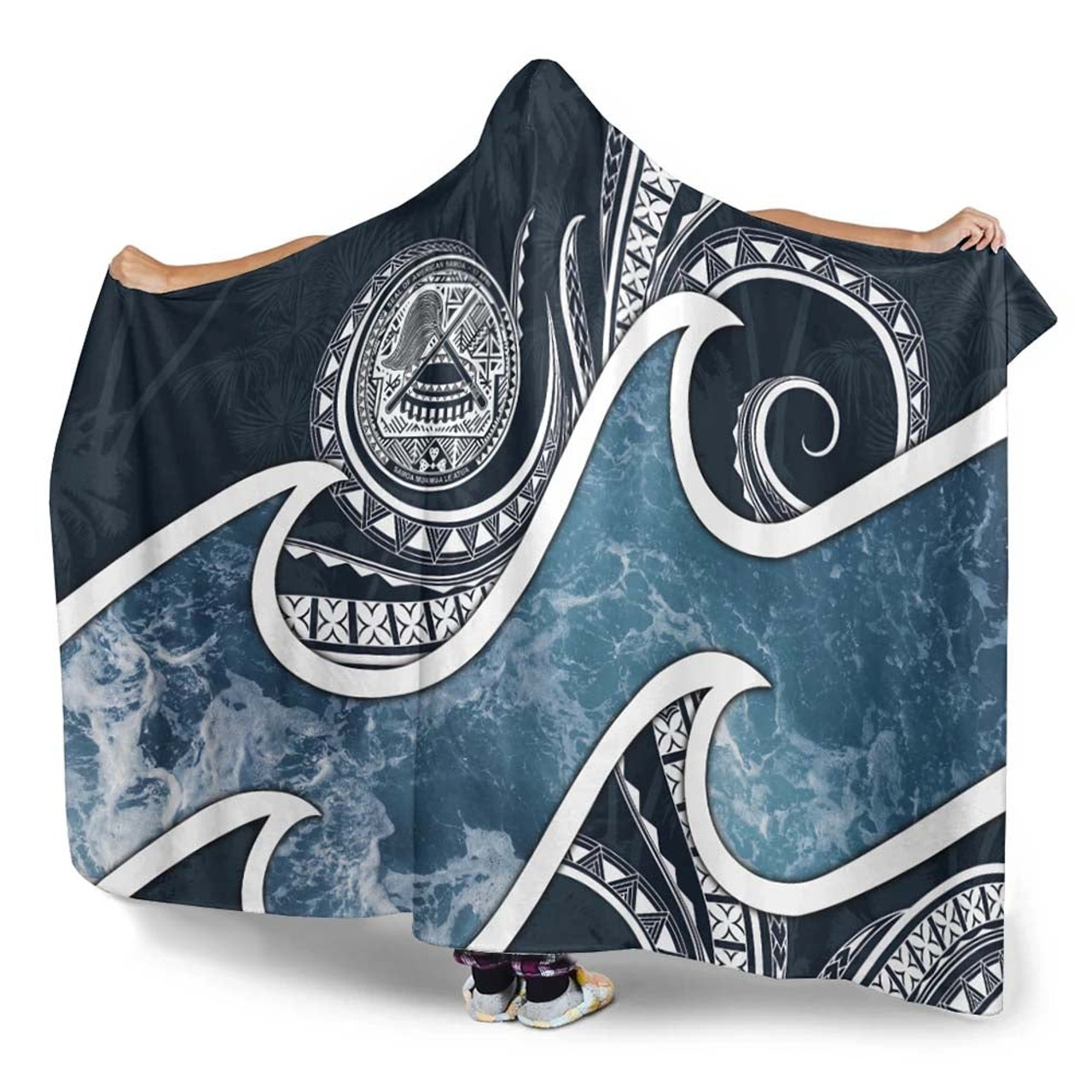 American Samoa Polynesian Hooded Blanket - Ocean Style 5