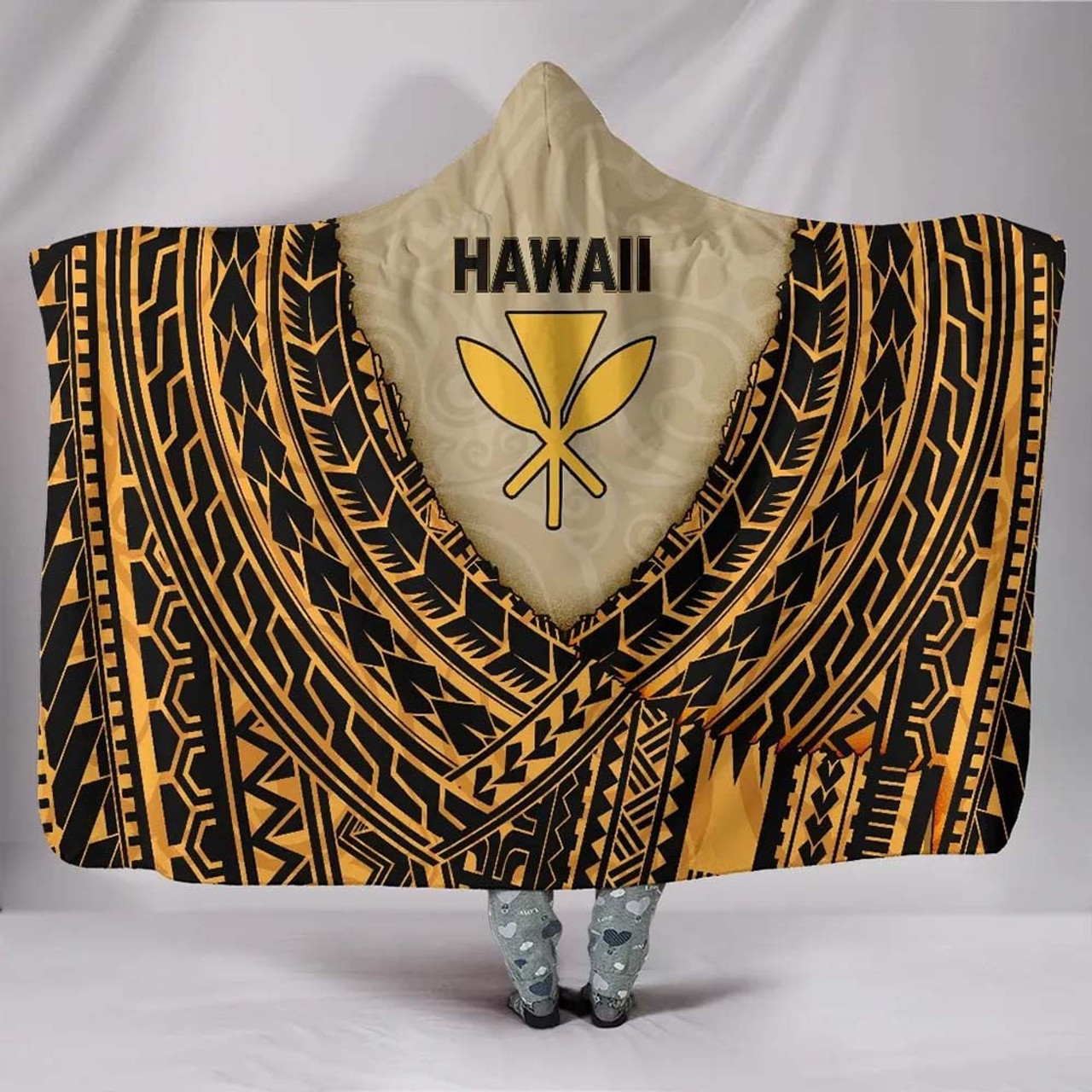 Hawaii Hooded Blanket - Polynesian Wild Style 1