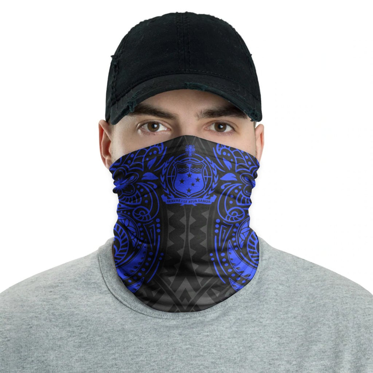 Samoa Neck Gaiter - Floral Tattoo Blue 2