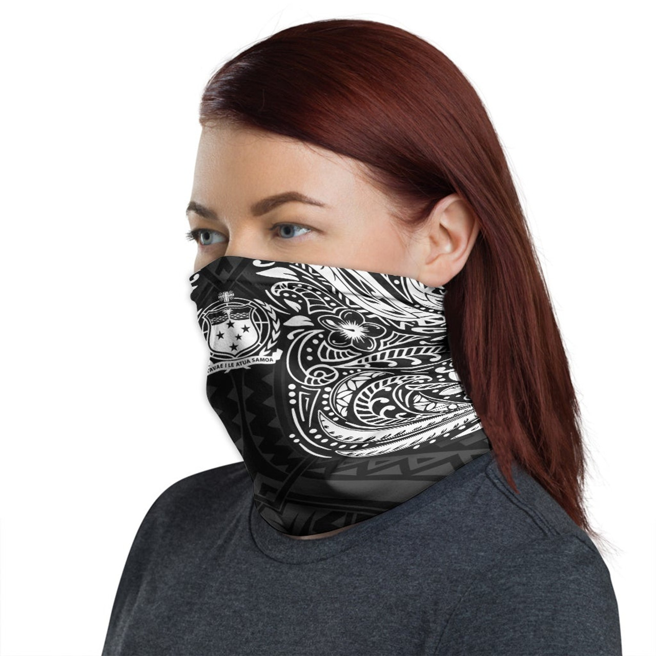 Samoa Neck Gaiter - Floral Tattoo White 1