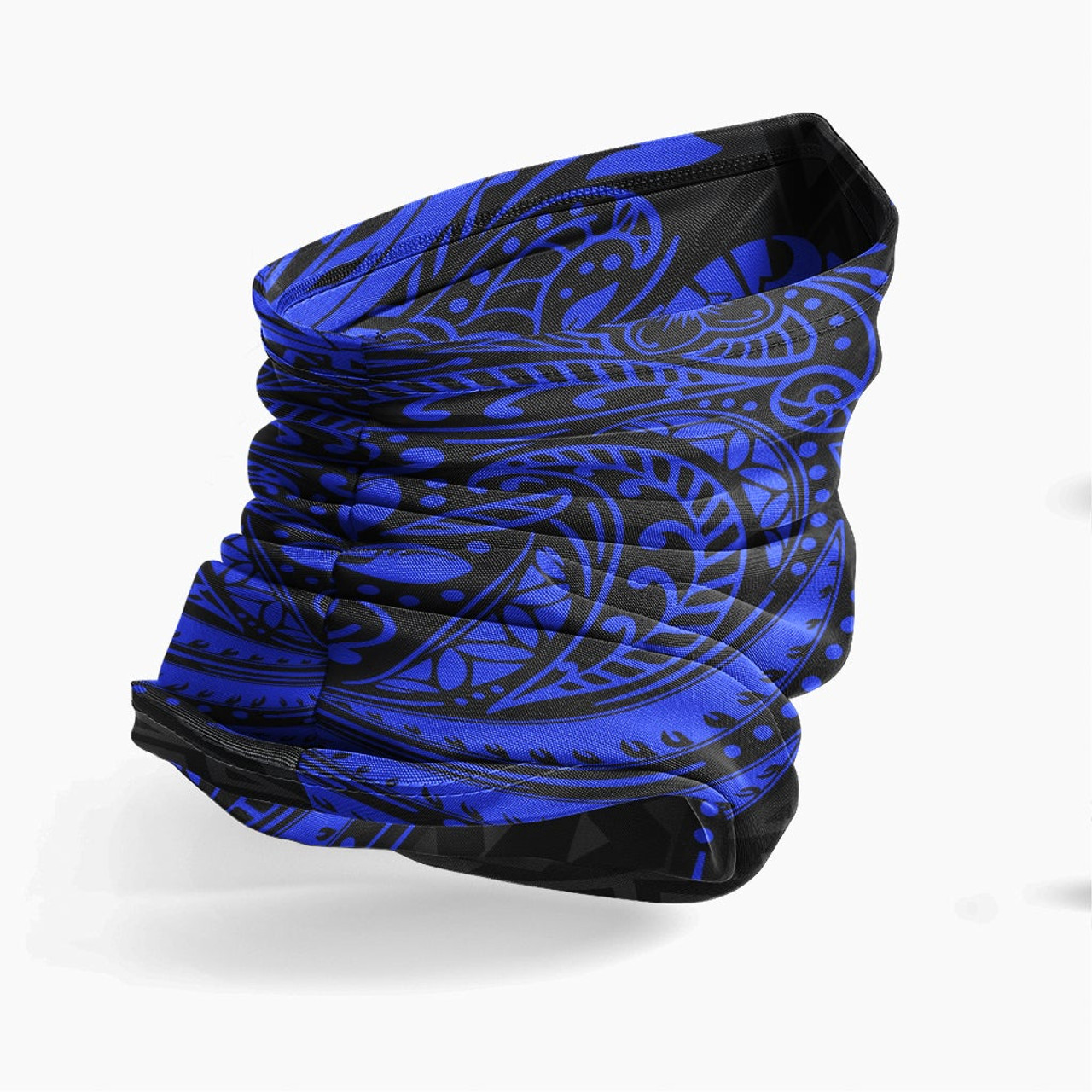 Tahiti Neck Gaiter - Floral Tattoo Blue 3