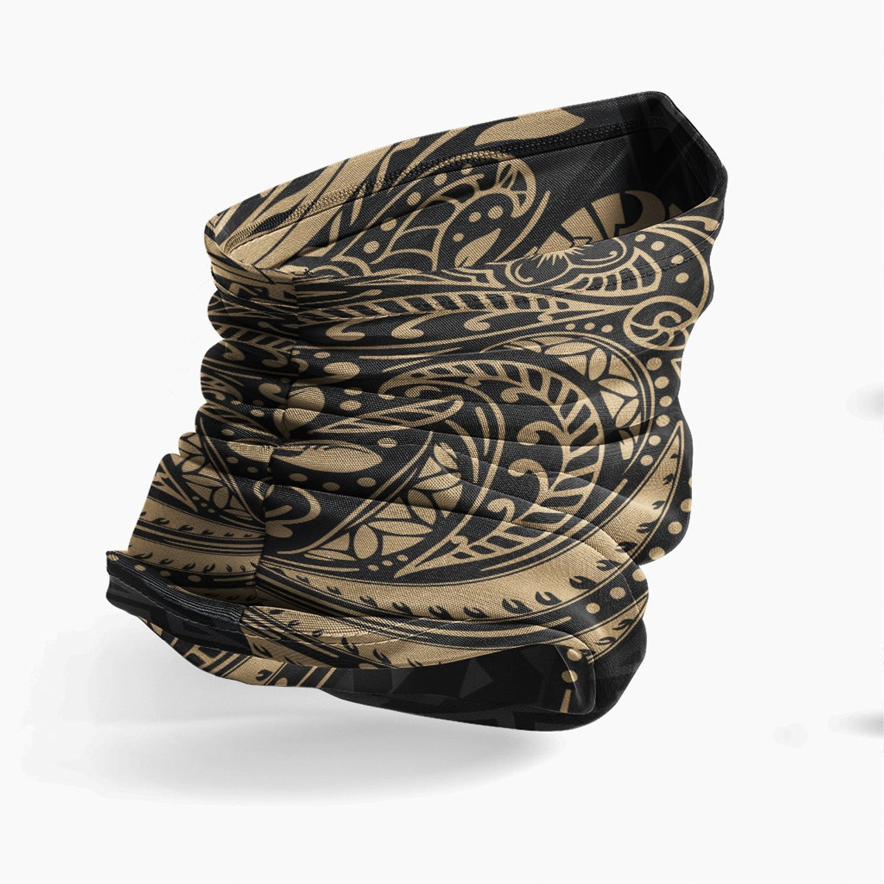 Tahiti Neck Gaiter - Floral Tattoo Gold 3