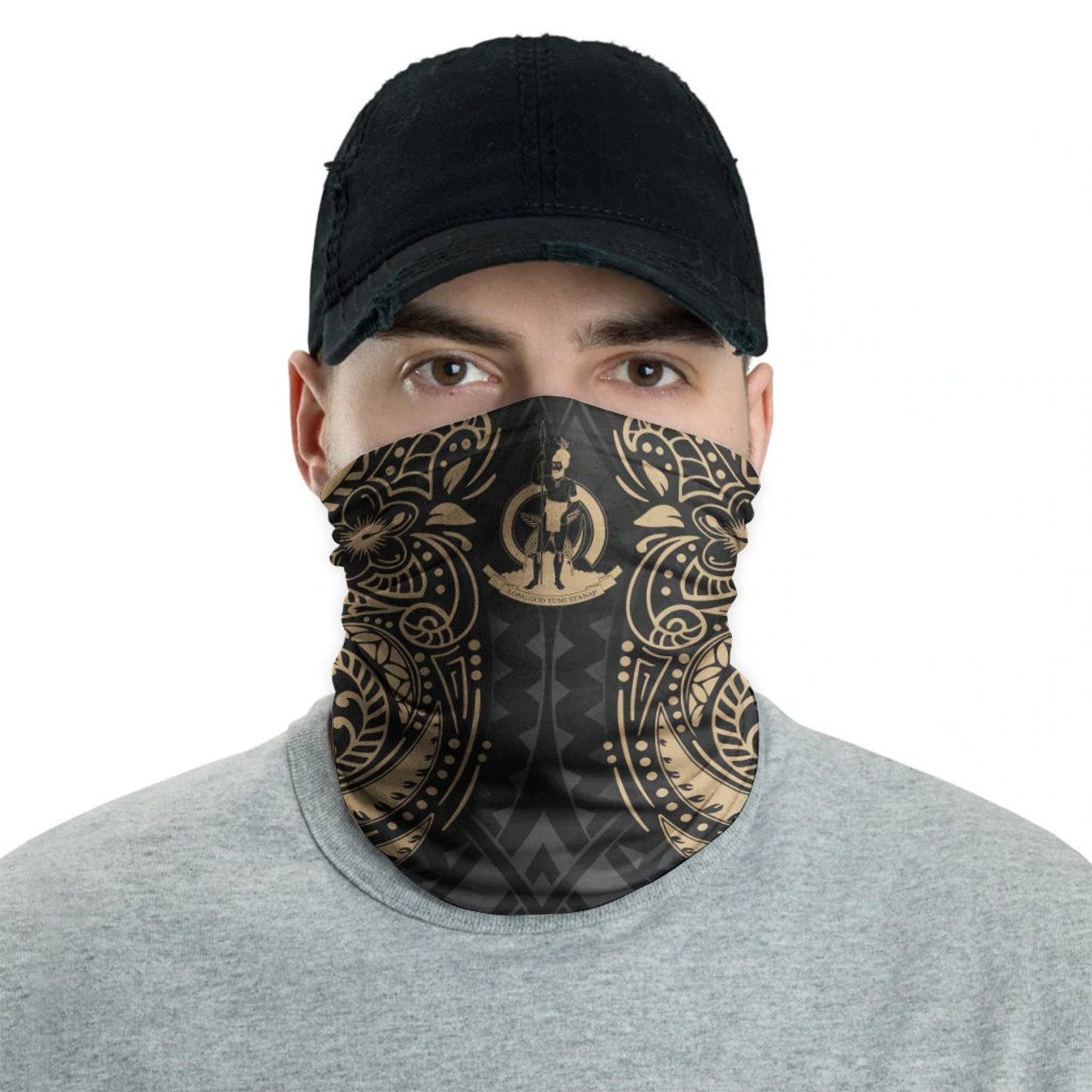 Vanuatu Neck Gaiter - Floral Tattoo Gold 2