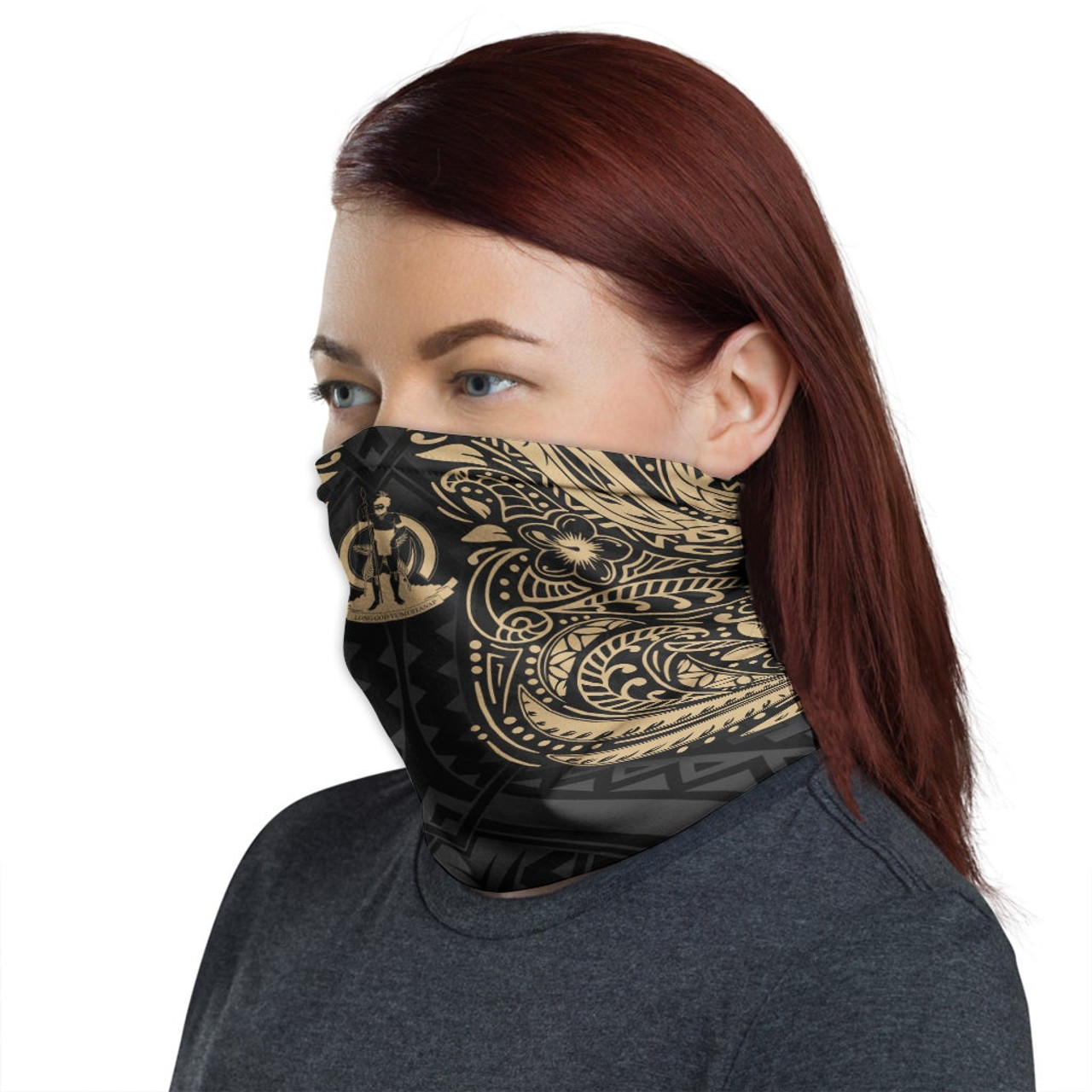 Vanuatu Neck Gaiter - Floral Tattoo Gold 1