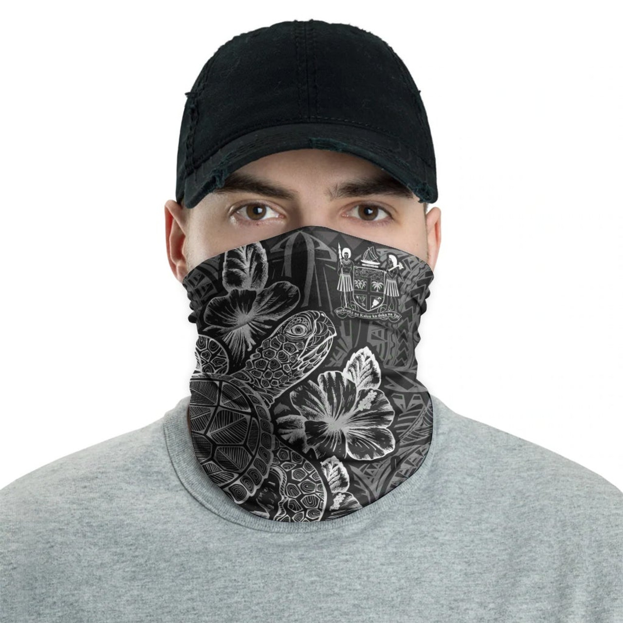 Fiji Neck Gaiter - Turtle Hibiscus Black 2