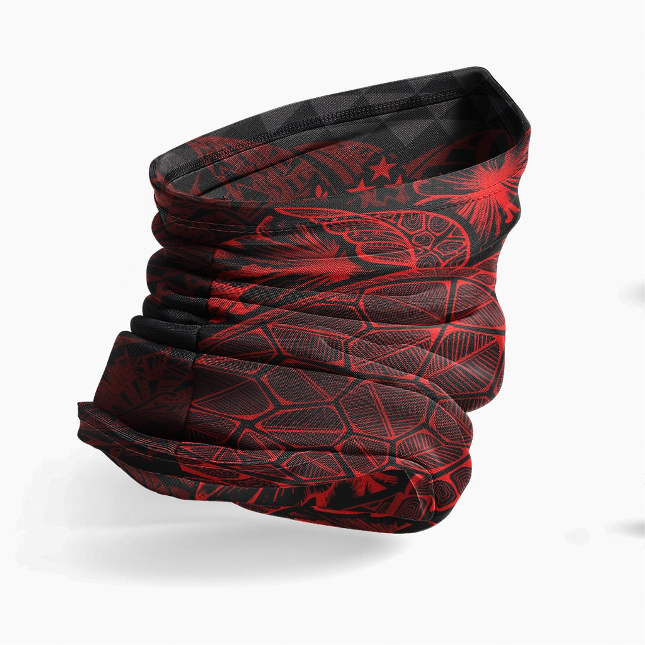 Kosrae Neck Gaiter - Turtle Hibiscus Red 3