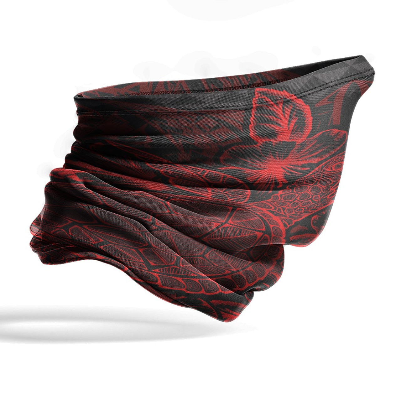 Nauru Neck Gaiter - Turtle Hibiscus Red 4