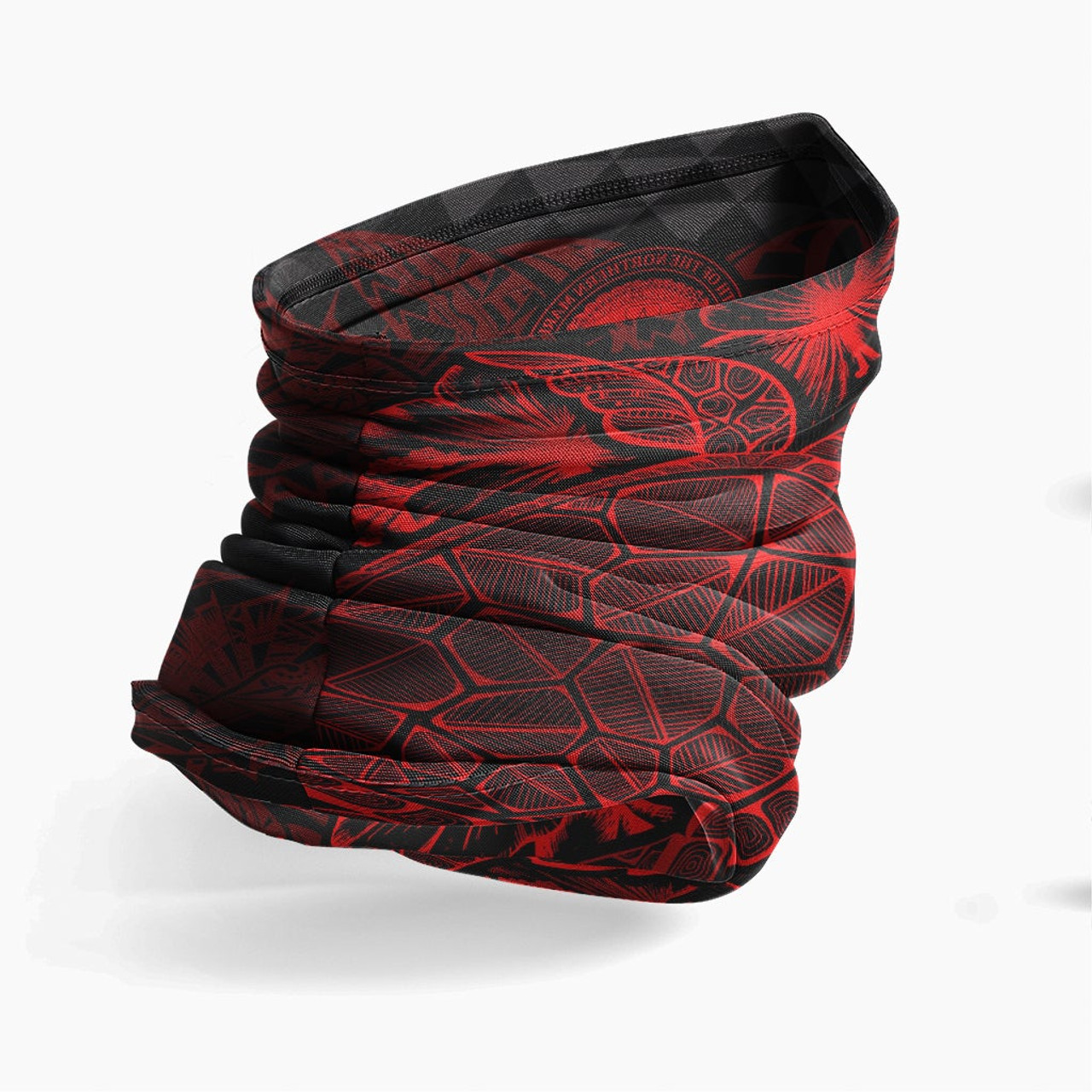 Northern Mariana Islands Neck Gaiter - Turtle Hibiscus Red 3