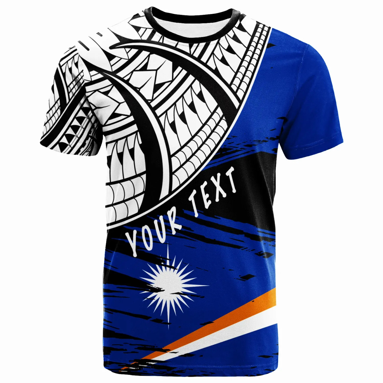 Marshall Islands Custom Personalised - T- Shirt - Marshall Islands Flag Style With Claw Pattern 1