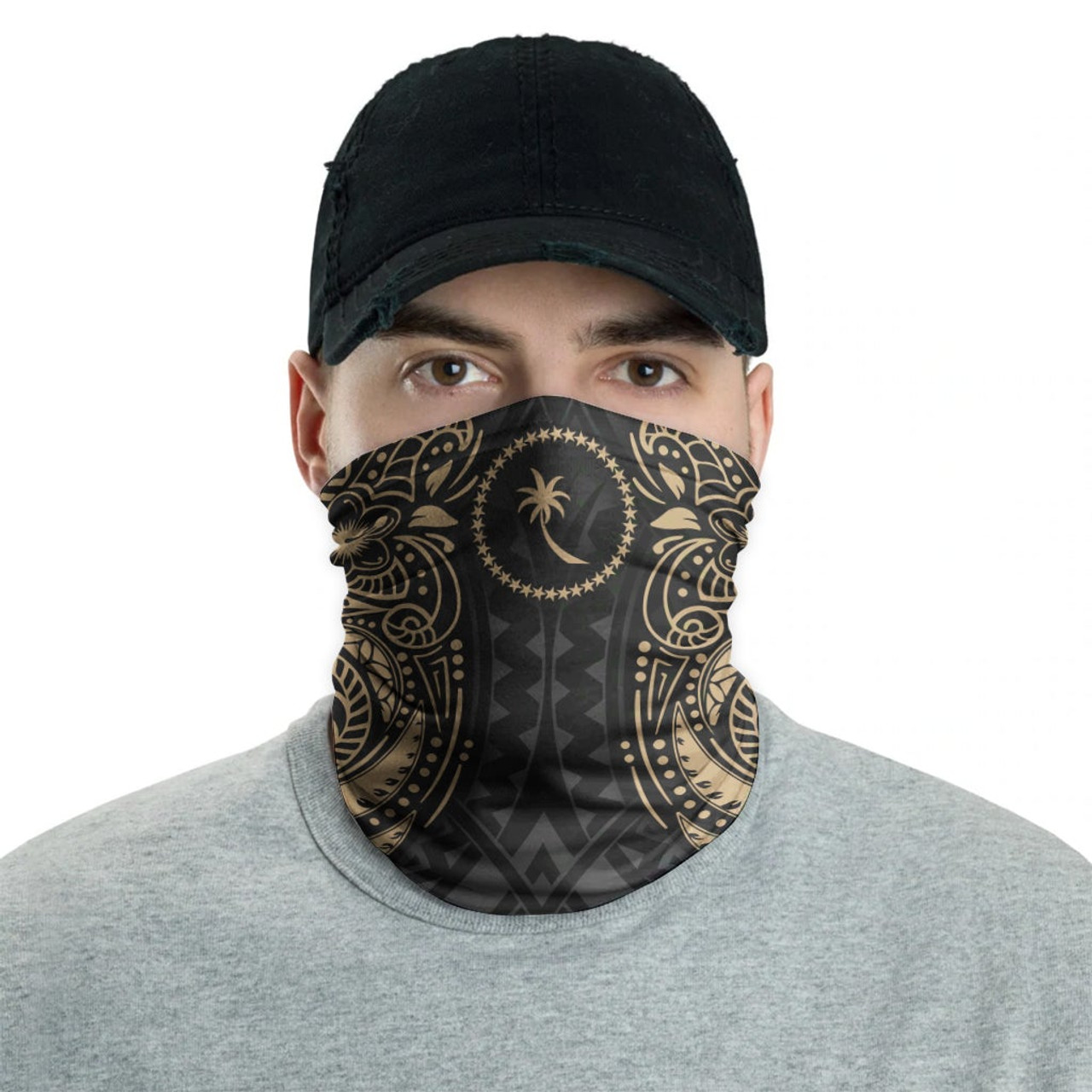 Chuuk Neck Gaiter - Floral Tattoo Gold 2