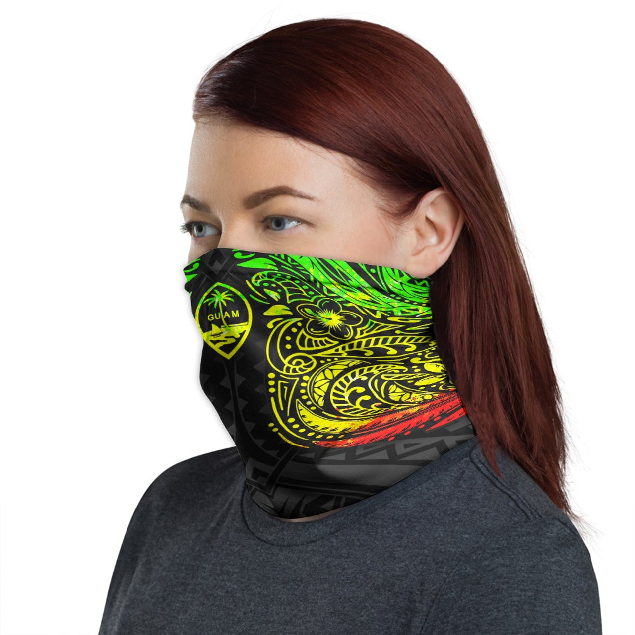 Guam Neck Gaiter - Floral Tattoo Reggae 1