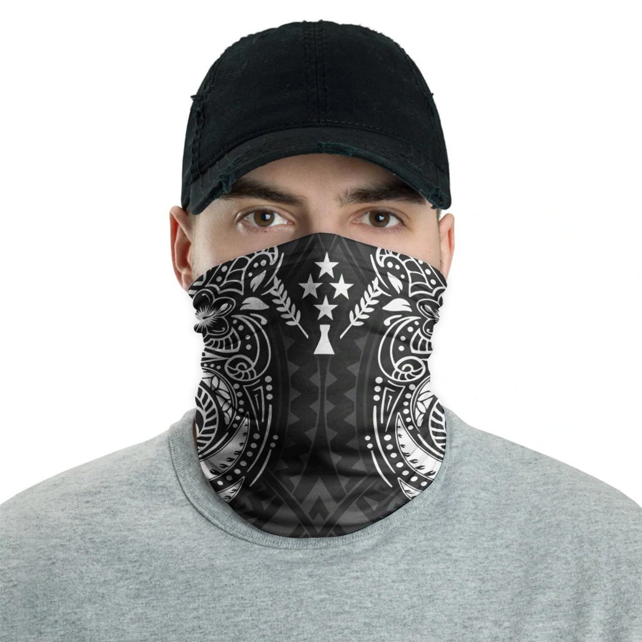 Kosrae Neck Gaiter - Floral Tattoo White 2