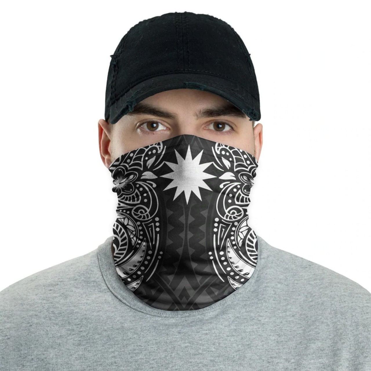 Nauru Neck Gaiter - Floral Tattoo White 2