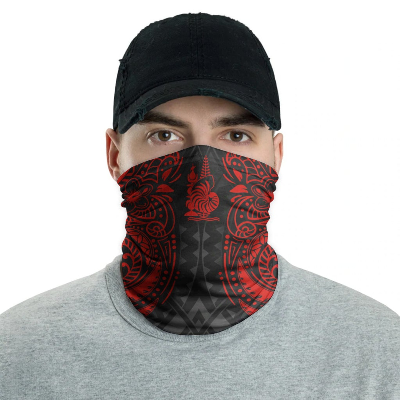 New Caledonia Neck Gaiter - Floral Tattoo Red 2