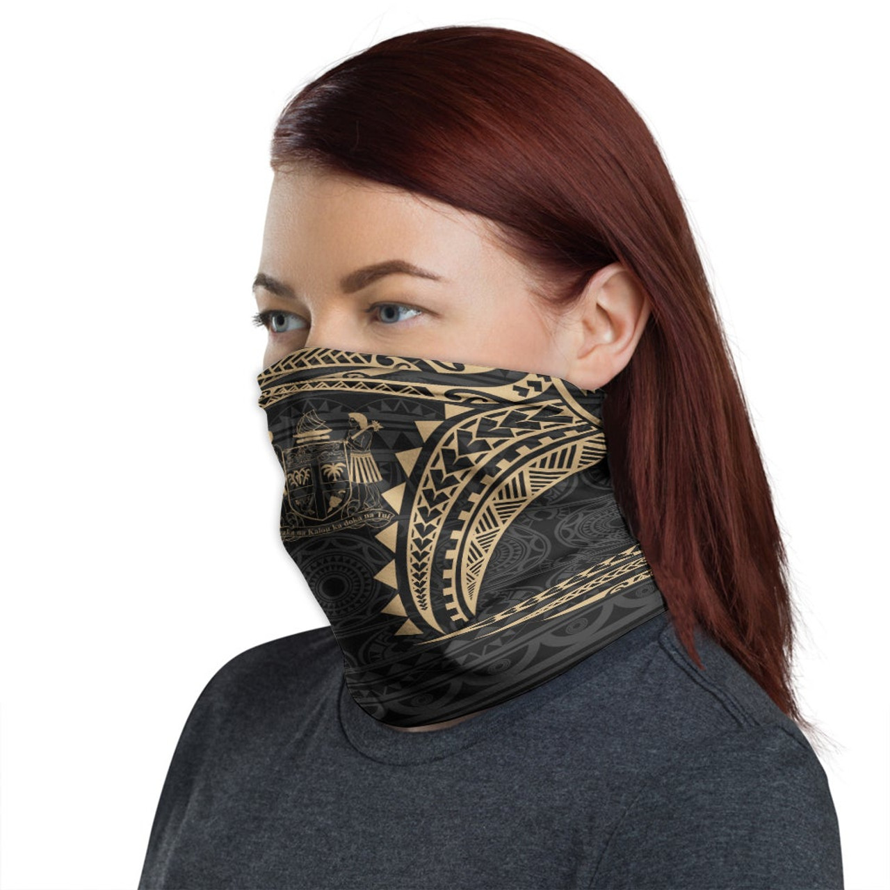 Fiji Neck Gaiter - Tribal Pattern Gold 1