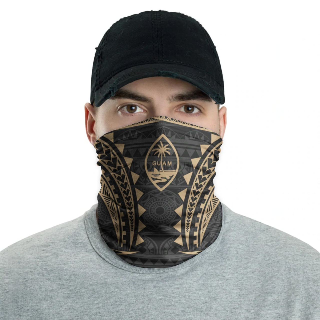 Guam Neck Gaiter - Tribal Pattern Gold 2