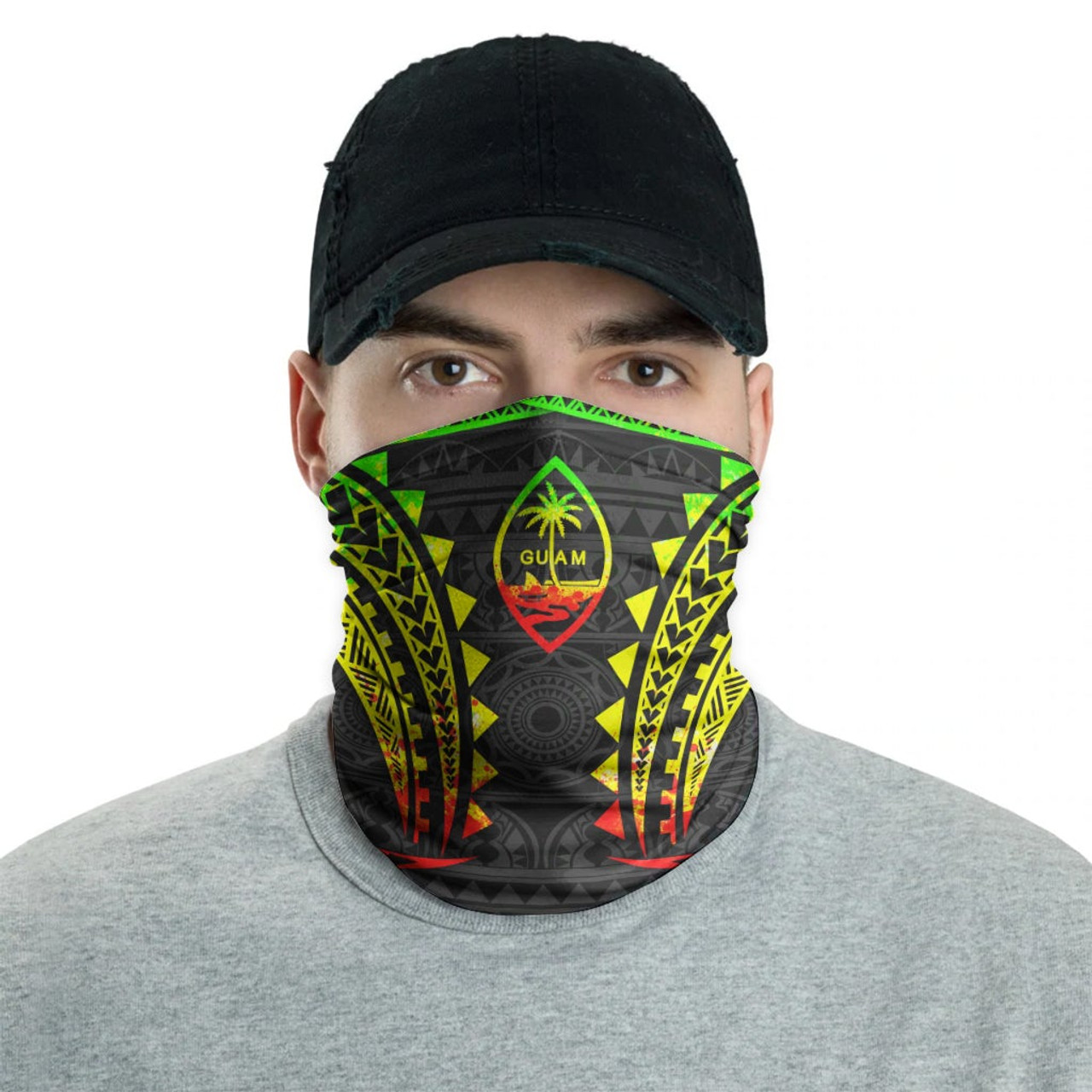 Guam Neck Gaiter - Tribal Pattern Reggae 2