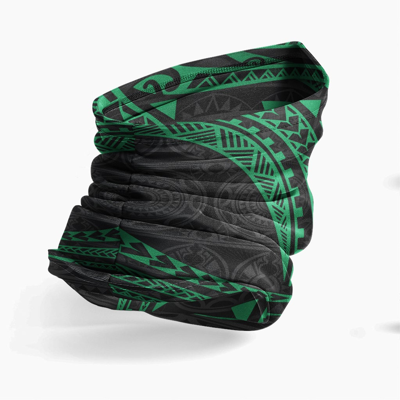 Hawaii Neck Gaiter - Tribal Pattern Green 3