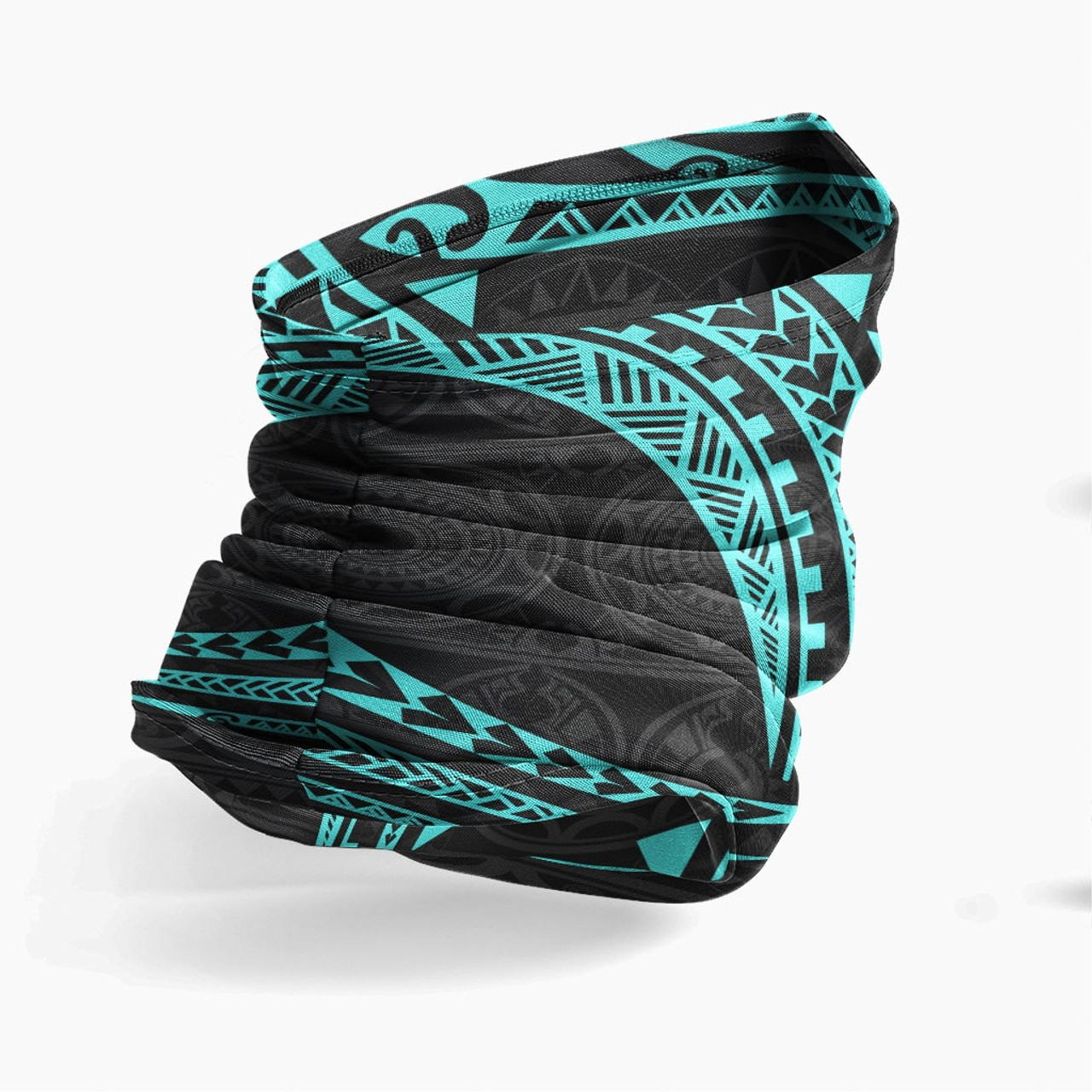 Marshall Islands Neck Gaiter - Tribal Pattern Turquoise 3