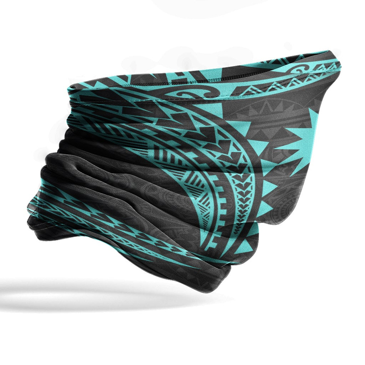 Nauru Neck Gaiter - Tribal Pattern Turquoise 4