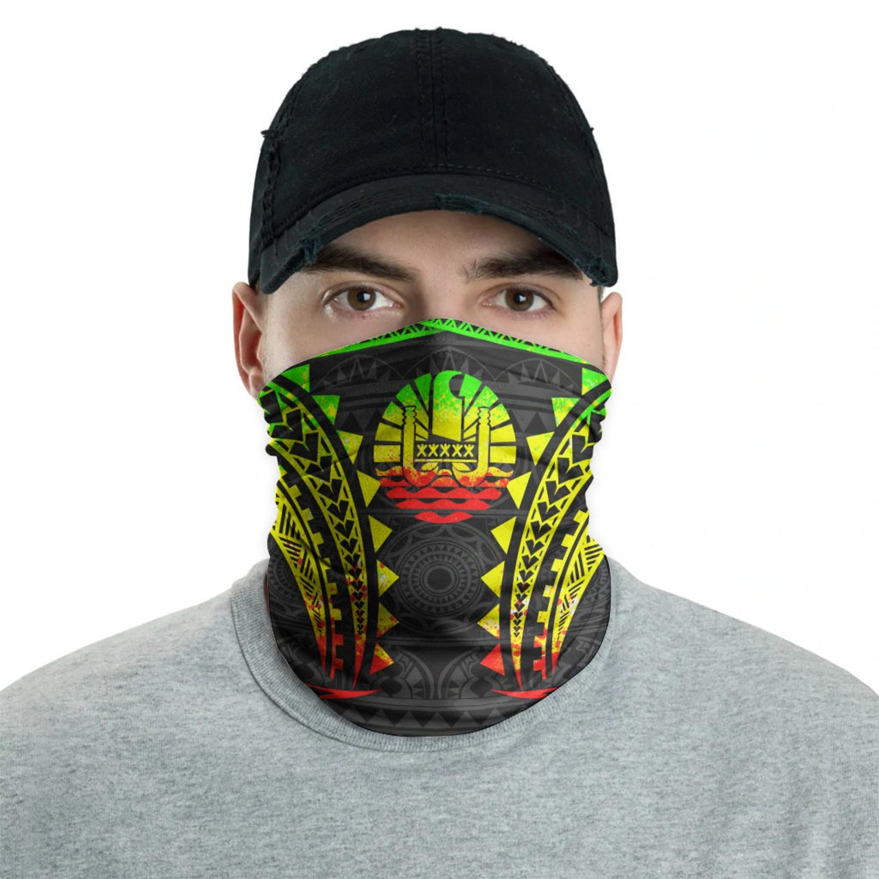 Tahiti Neck Gaiter - Tribal Pattern Reggae 2