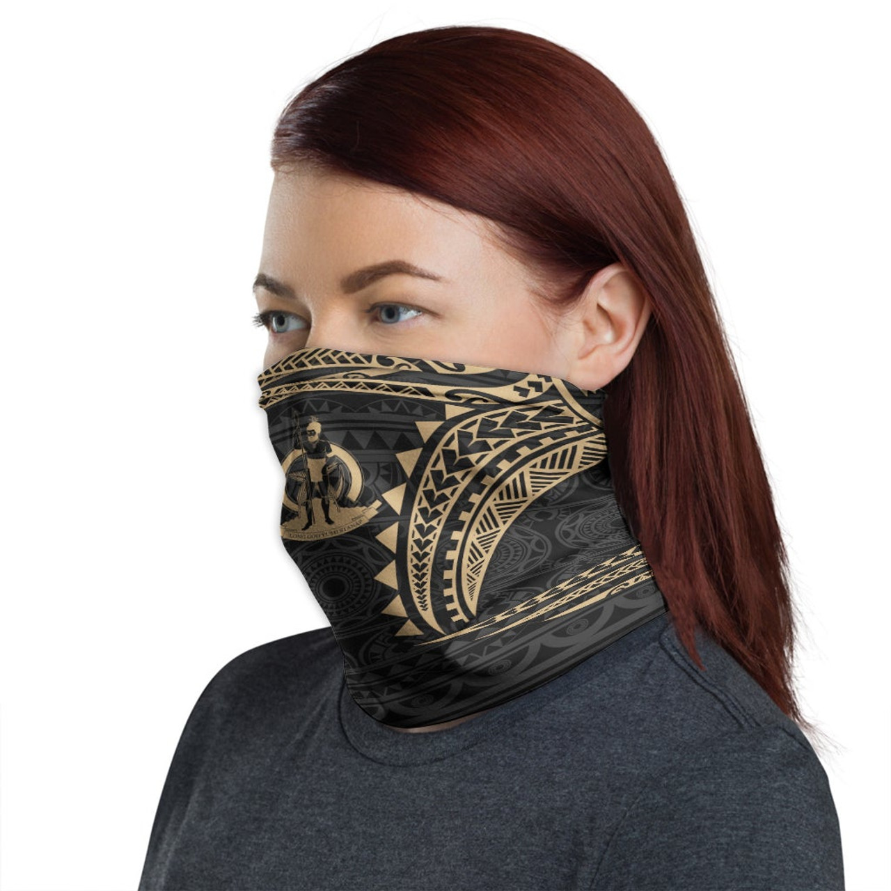 Vanuatu Neck Gaiter - Tribal Pattern Gold 1