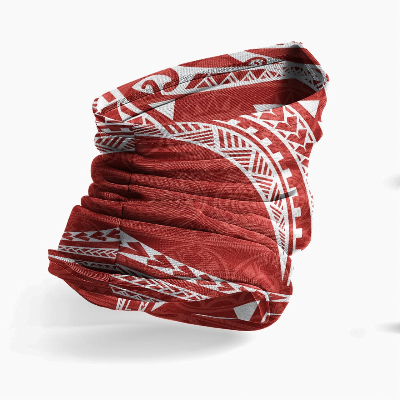 Wallis And Futuna Neck Gaiter - Tribal Pattern Red 3