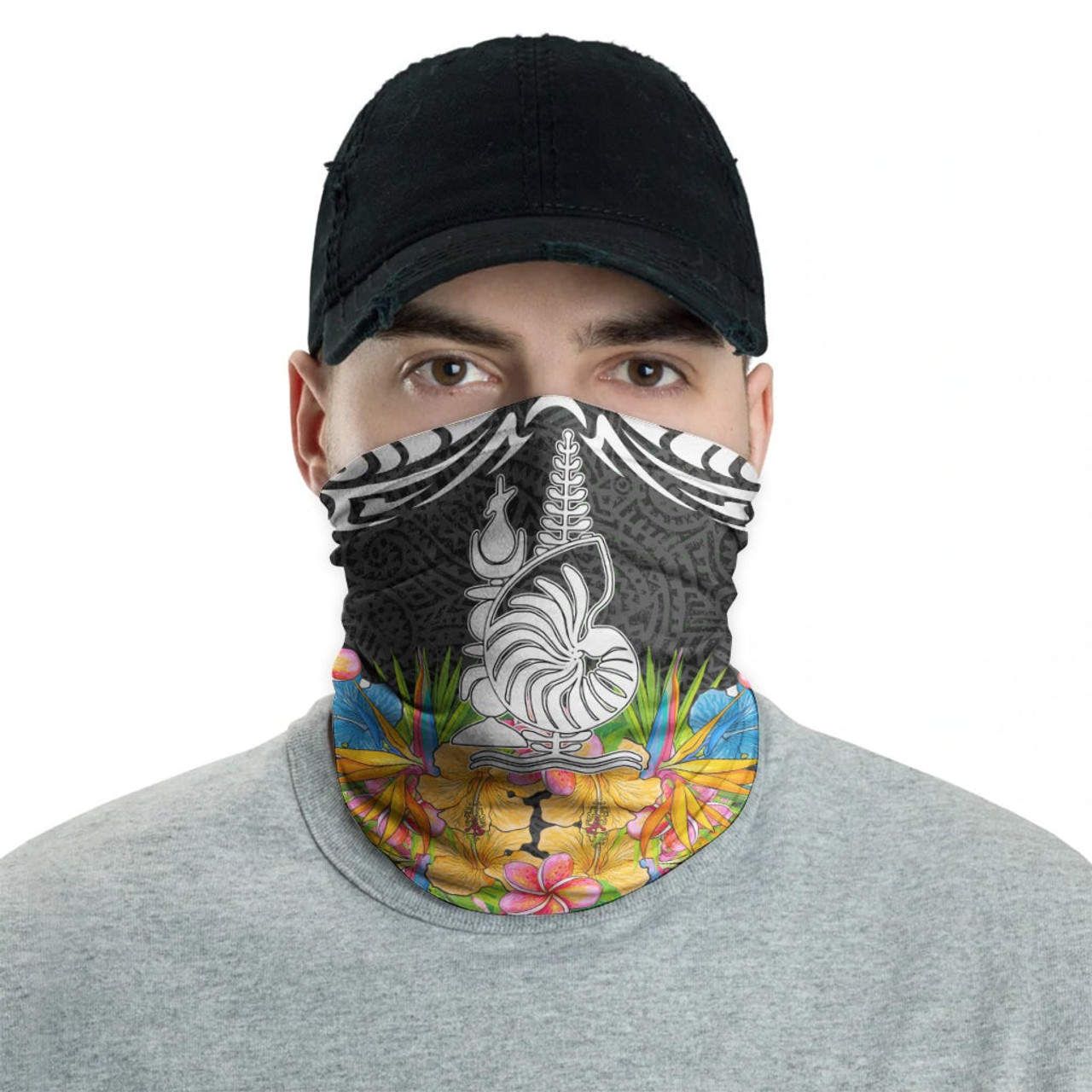 New Caledonia Neck Gaiter - Tribal Floral Pattern 2