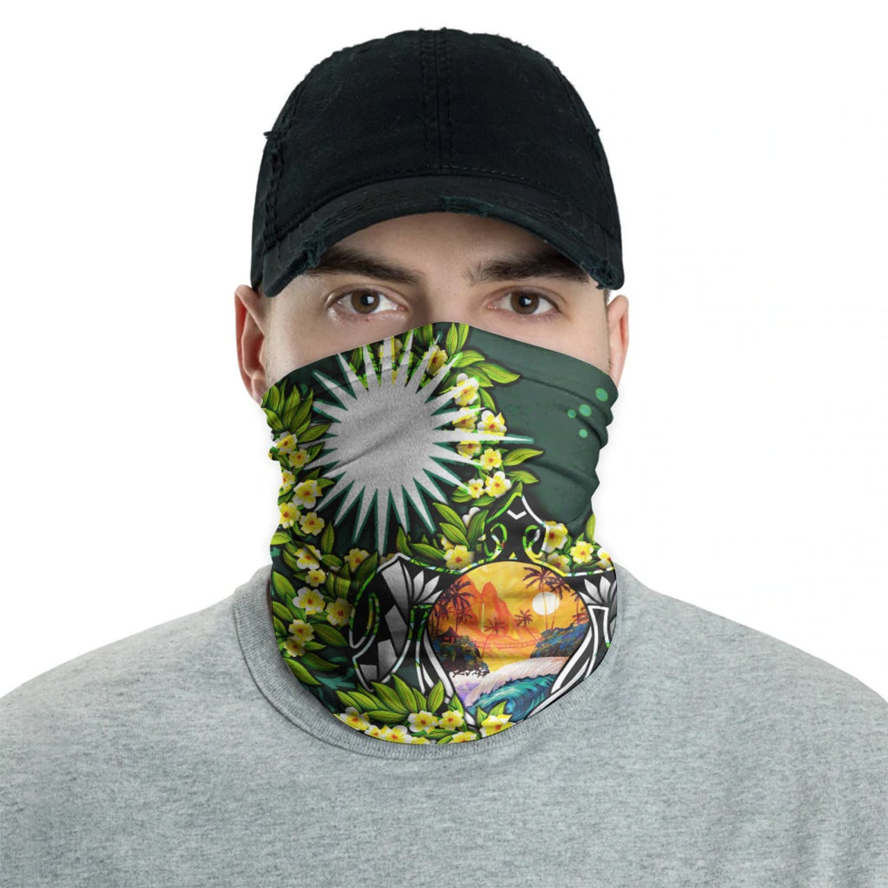 Marshall Islands Neck Gaiter - Ti Leaf Lei Turtle 2