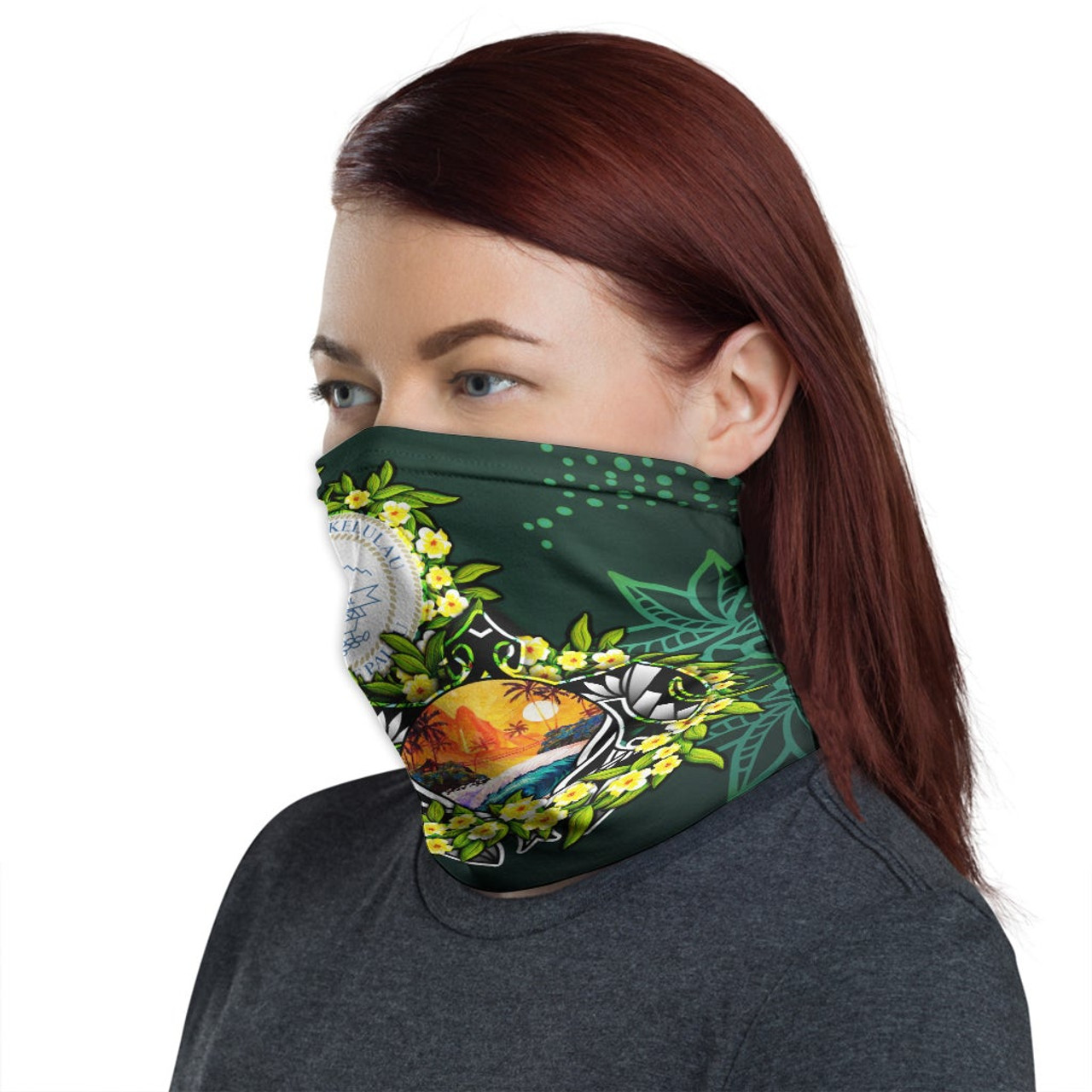 Palau Neck Gaiter - Ti Leaf Lei Turtle 1