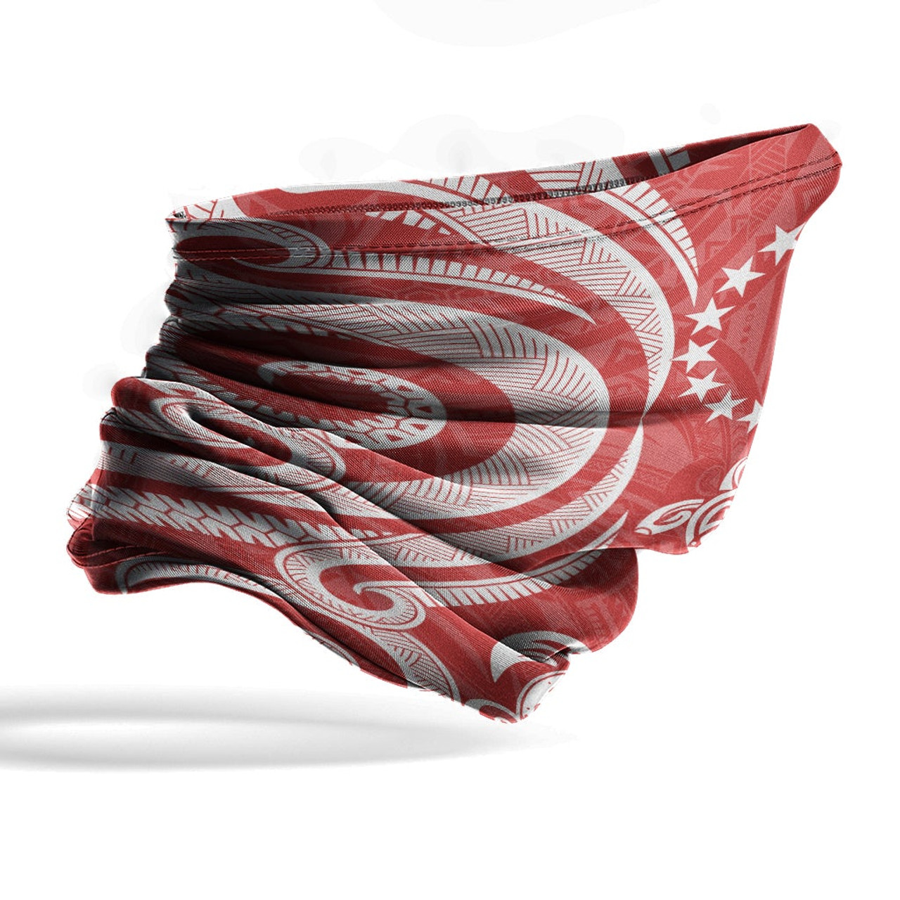 Cook islands Neck Gaiter - Turtle Tentacle White Red 4
