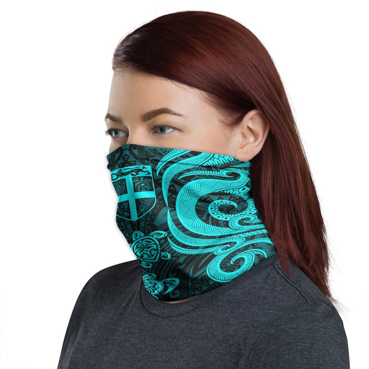 Fiji Neck Gaiter - Turtle Tentacle Turquoise 1