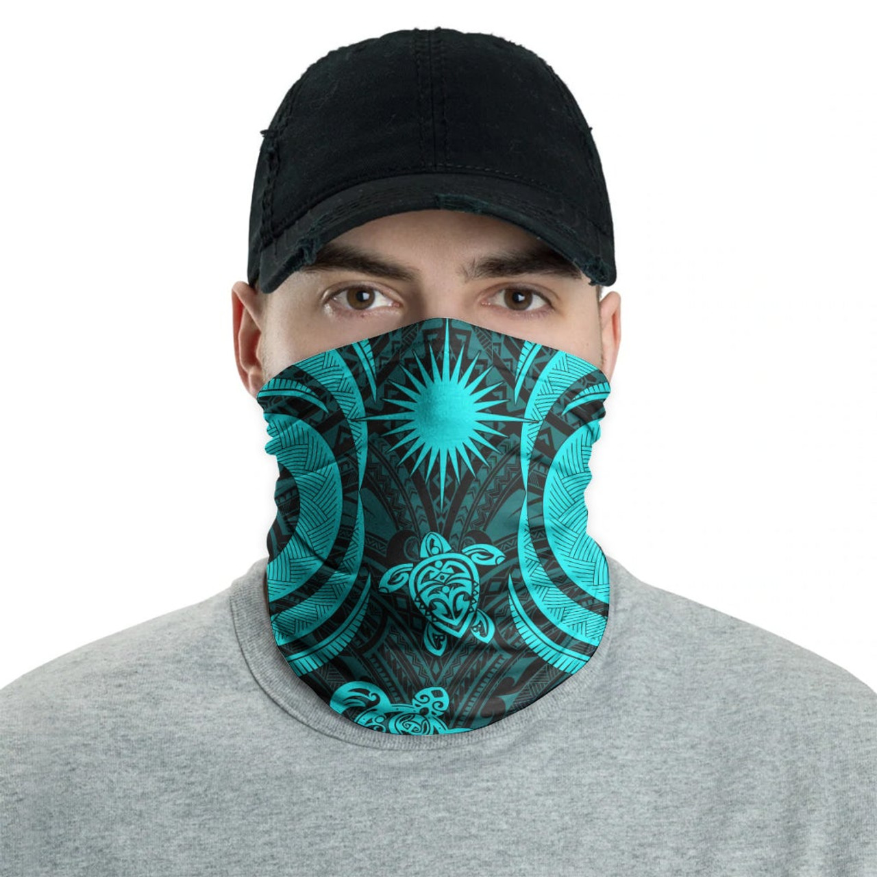 Marshall Islands Neck Gaiter - Turtle Tentacle Turquoise 2