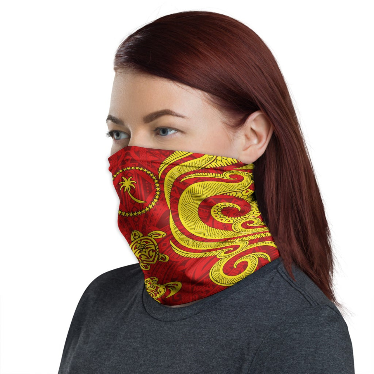 Chuuk Neck Gaiter - Turtle Tentacle Gold 1