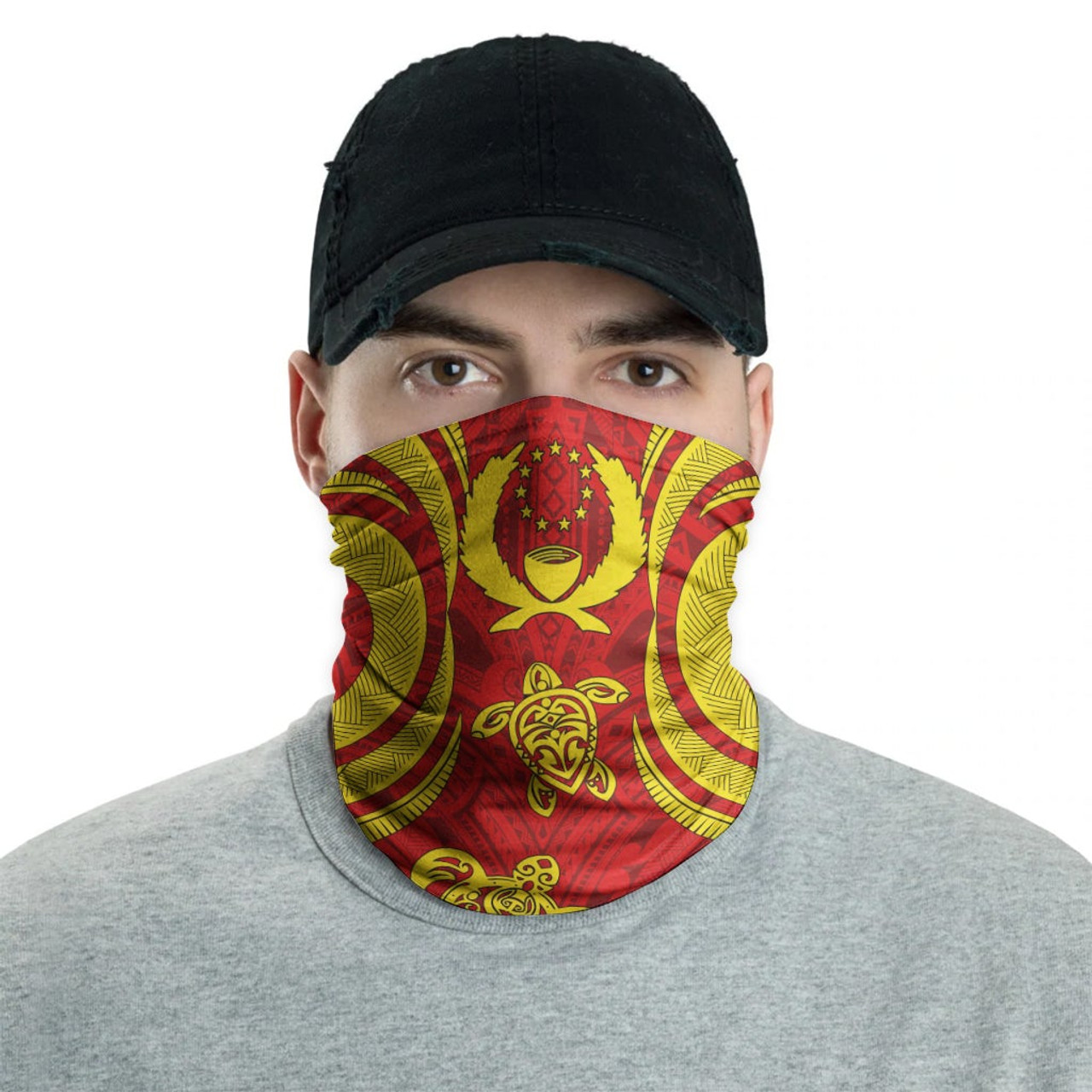 Pohnpei Neck Gaiter - Turtle Tentacle Gold 2