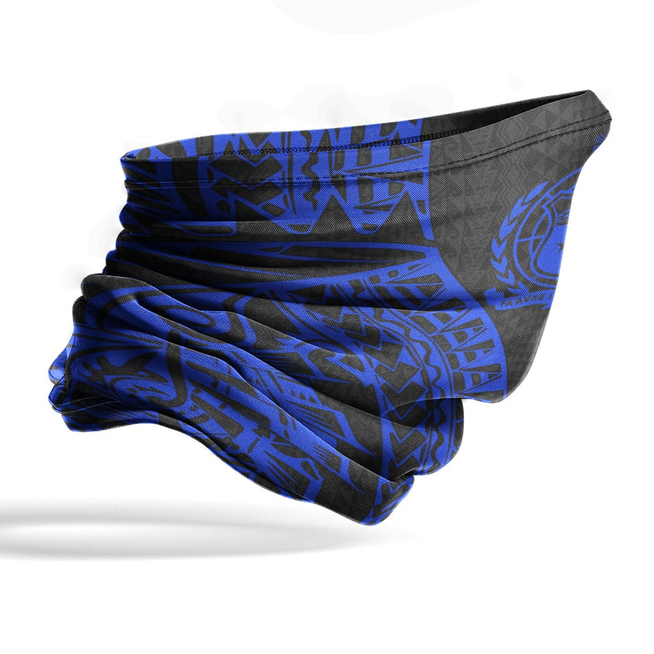 Samoa Neck Gaiter - Polynesian Pattern Blue 4