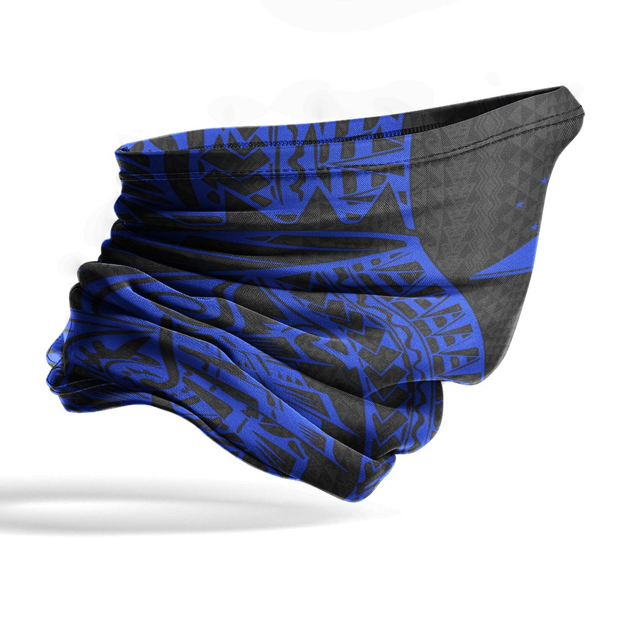 Tokelau Neck Gaiter - Polynesian Pattern Blue 4