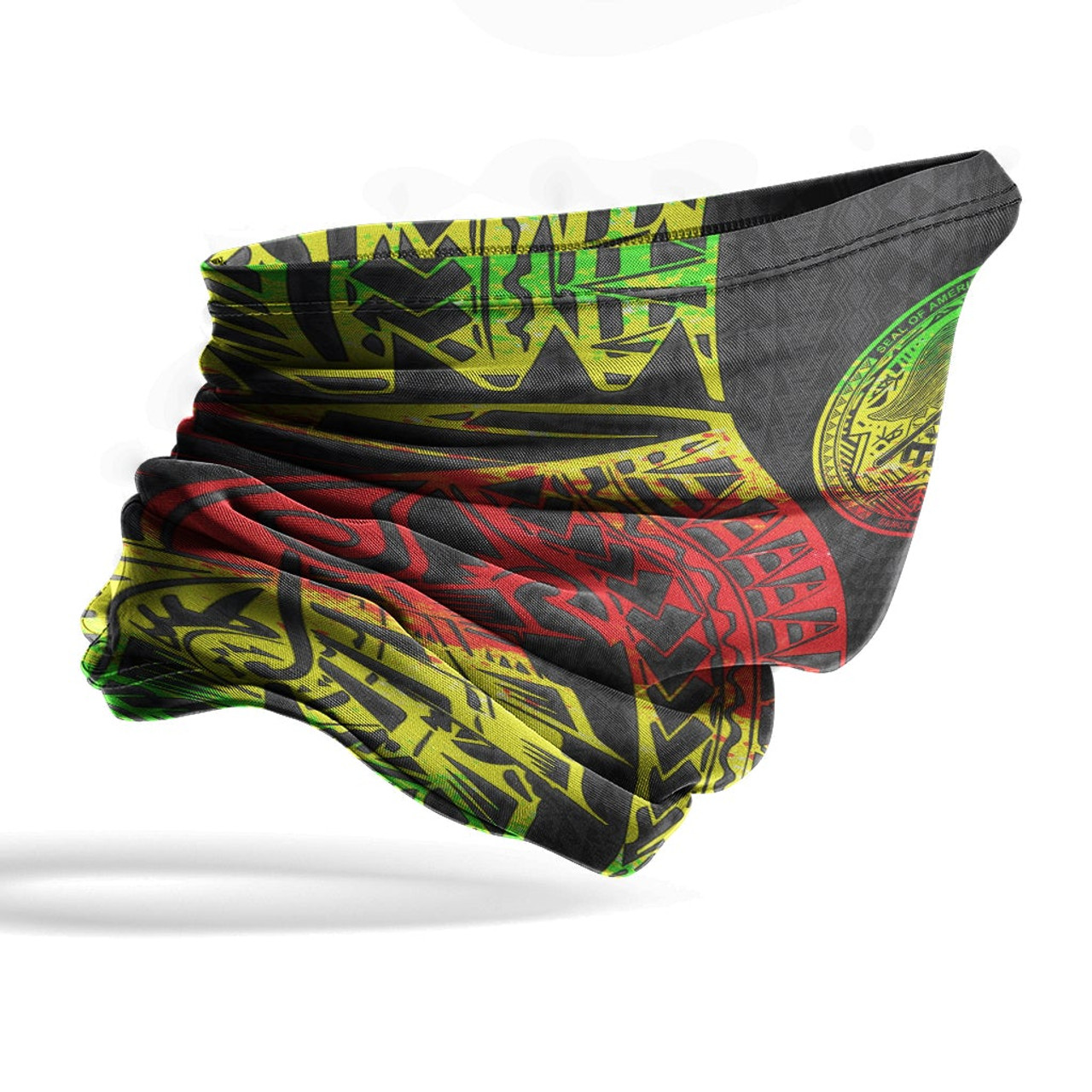 New Caledonia Neck Gaiter - Polynesian Pattern Reggae 4