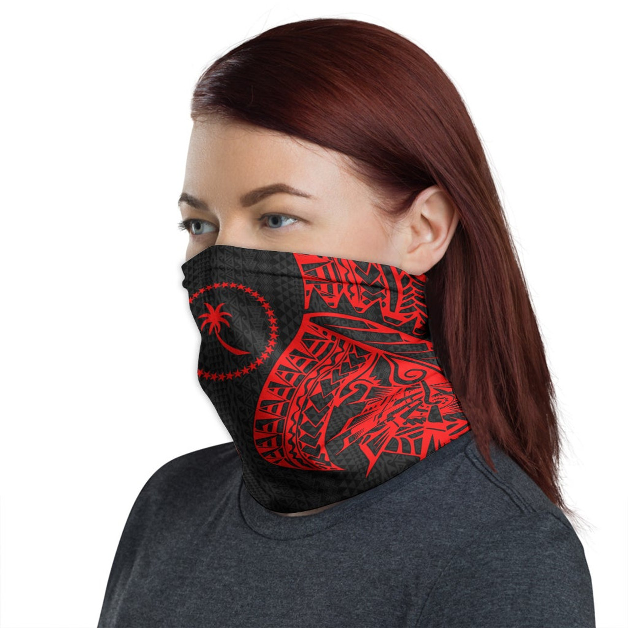 Chuuk Neck Gaiter - Polynesian Pattern Red 1