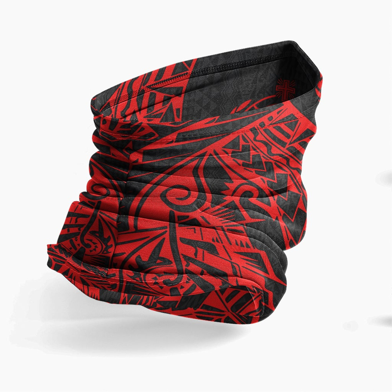 Samoa Neck Gaiter - Polynesian Pattern Red 3