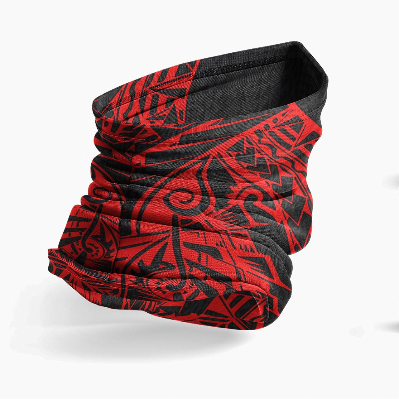 Tokelau Neck Gaiter - Polynesian Pattern Red 3