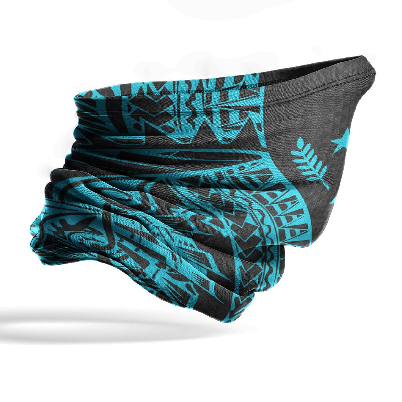 Kosrae Neck Gaiter - Polynesian Pattern Turquoise 4