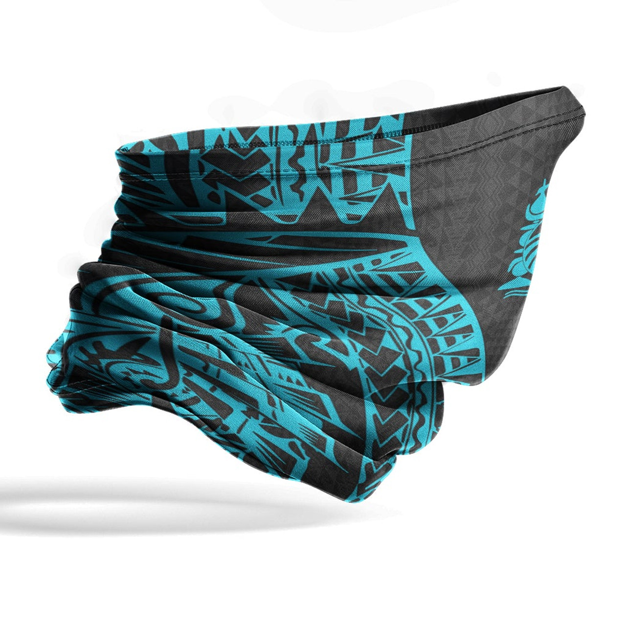 New Caledonia Neck Gaiter - Polynesian Pattern Turquoise 4