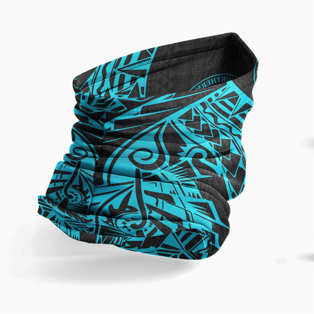 Northern Mariana Islands Neck Gaiter - Polynesian Pattern Turquoise 3