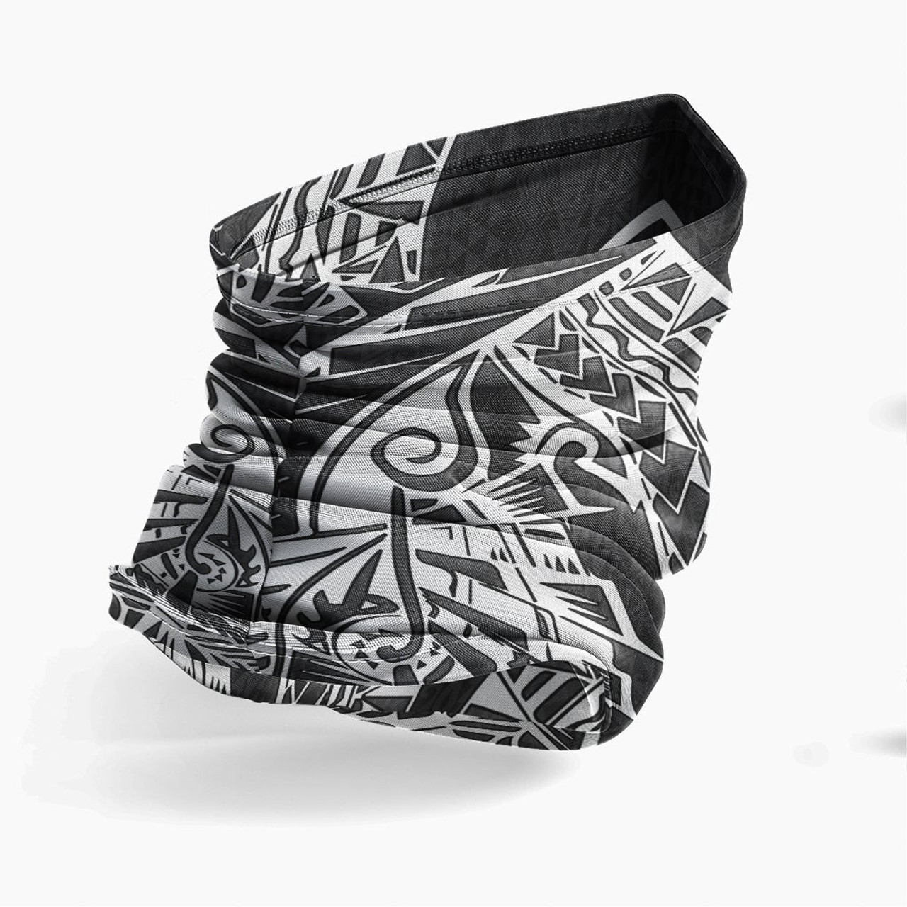 Guam Neck Gaiter - Polynesian Pattern White 3