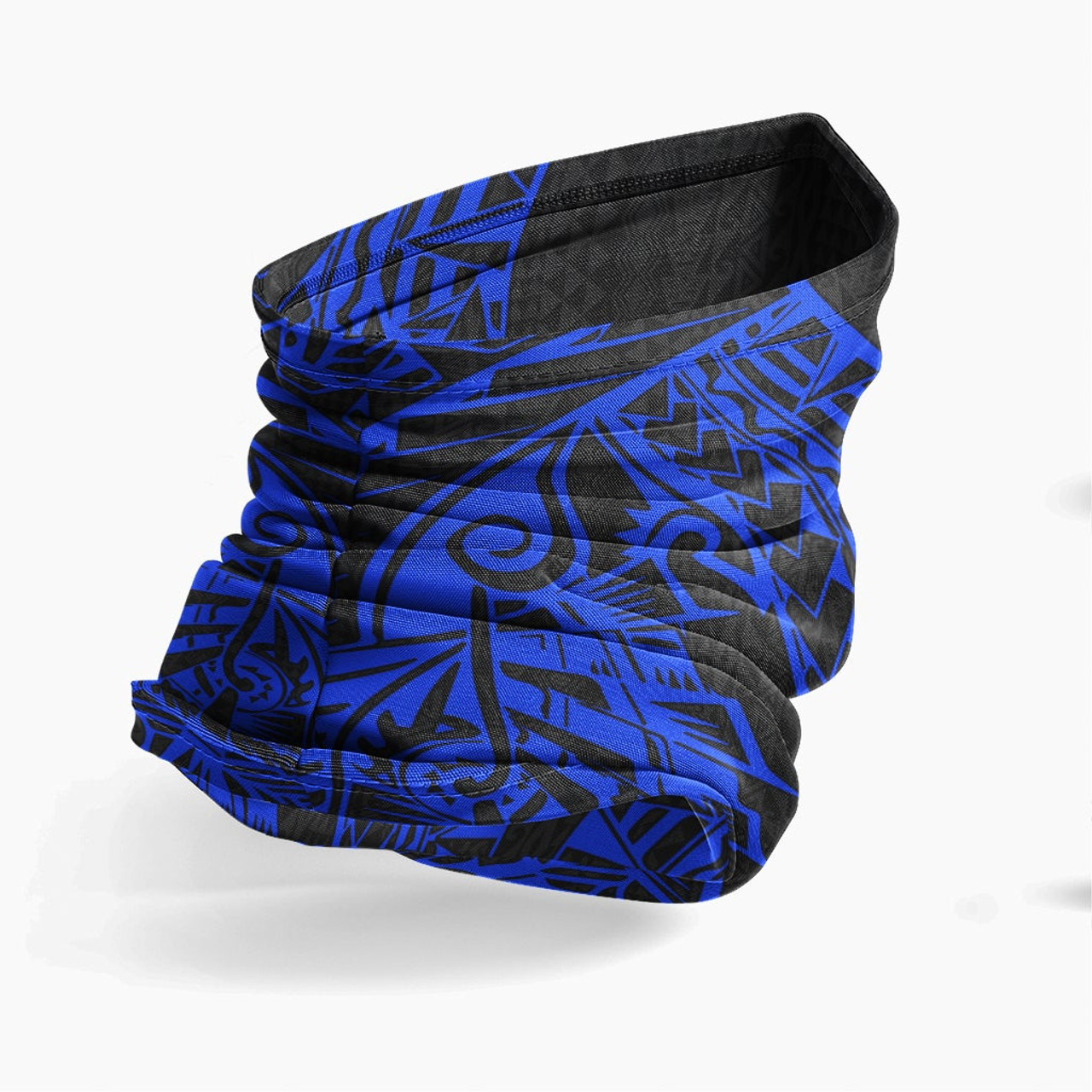 Polynesian Neck Gaiter - Polynesian Pattern Blue 3